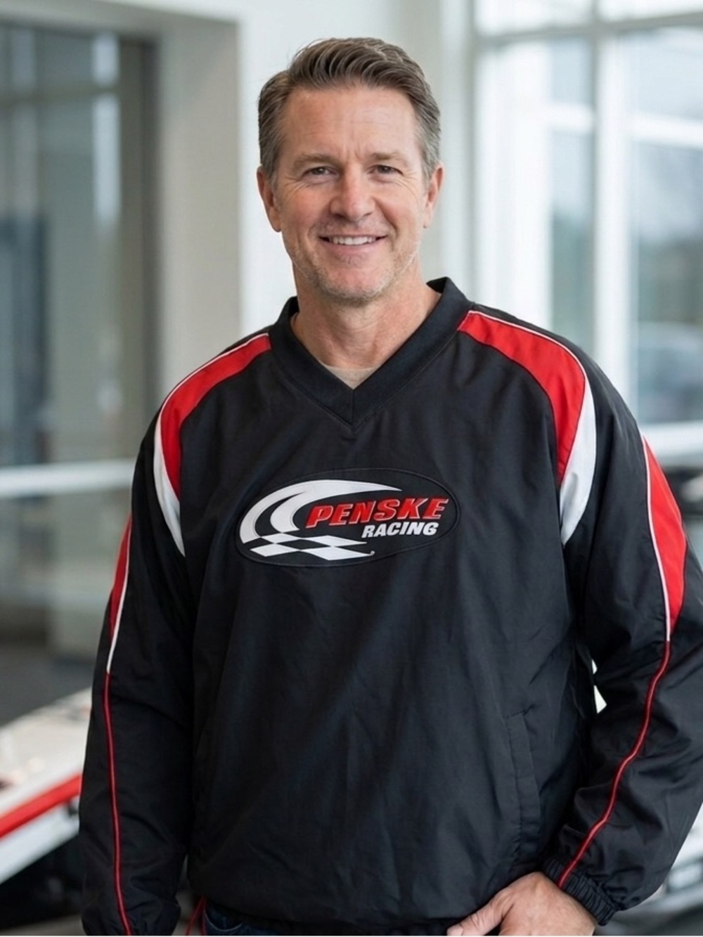 Holloway Black Red White Penske Racing Pullover Windbreaker